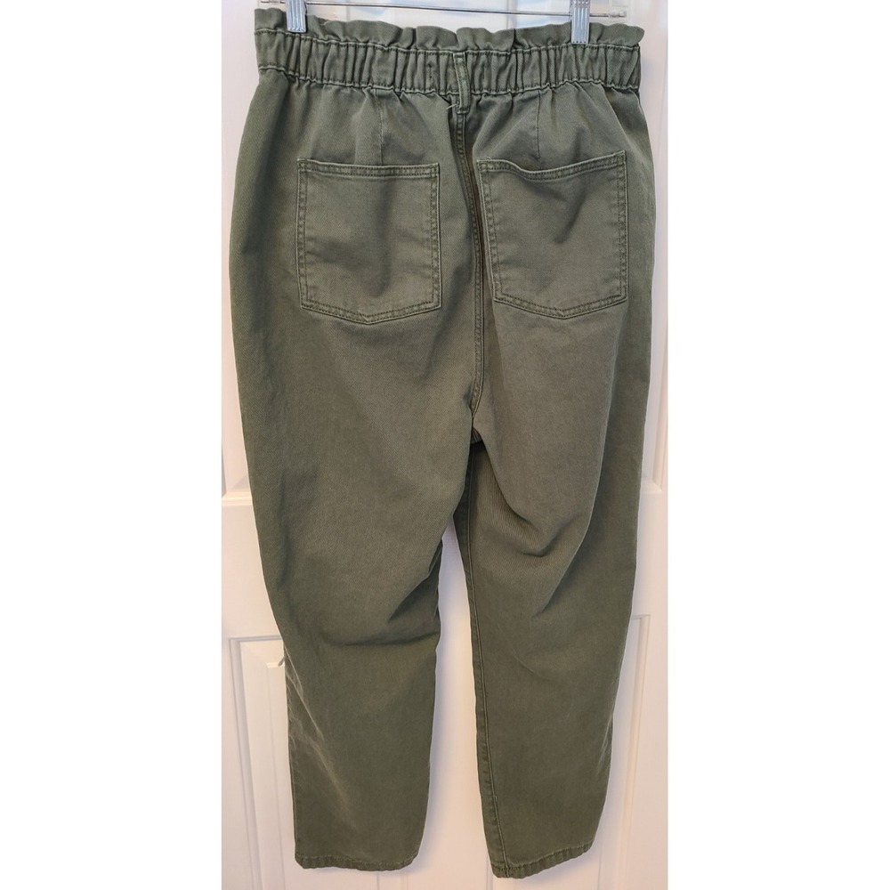 7 For All Mankind Cargo Womens Olive Green Pull On Cinch Bag High Rise Waist  31